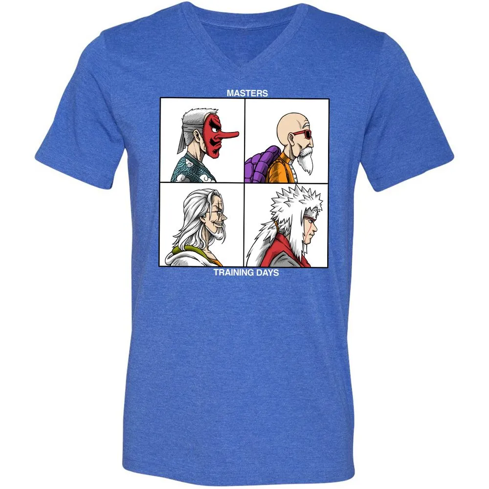 Unisex V-Neck T-Shirt - QCP7ZN2H - Heather True Royal - 14
