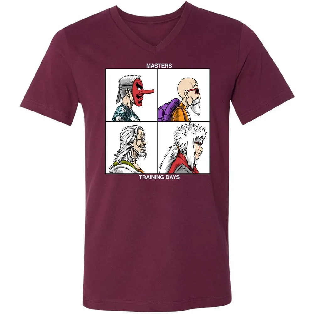 Unisex V-Neck T-Shirt - QCP7ZN2H - Maroon - 6