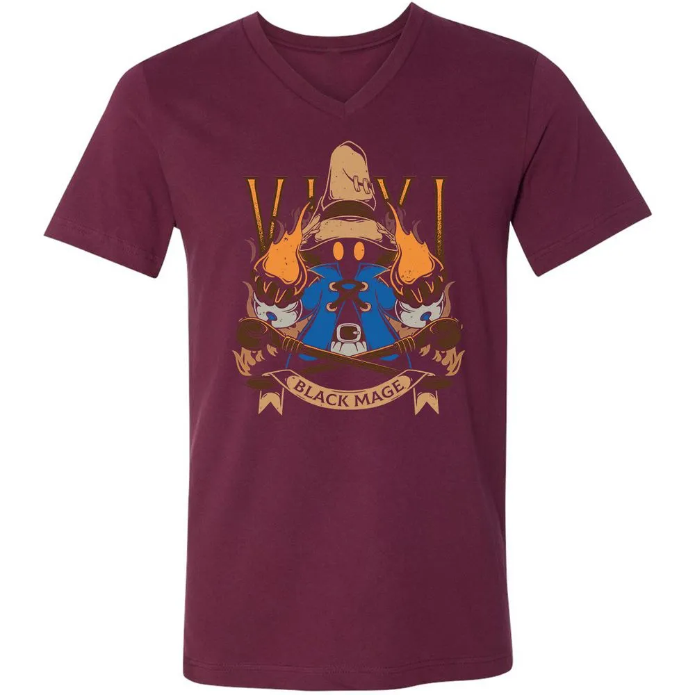 Unisex V-Neck T-Shirt - B7JLPEVA - Maroon - 6