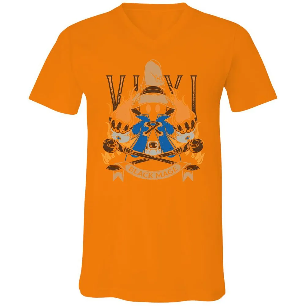 Unisex V-Neck T-Shirt - B7JLPEVA - Orange - 11