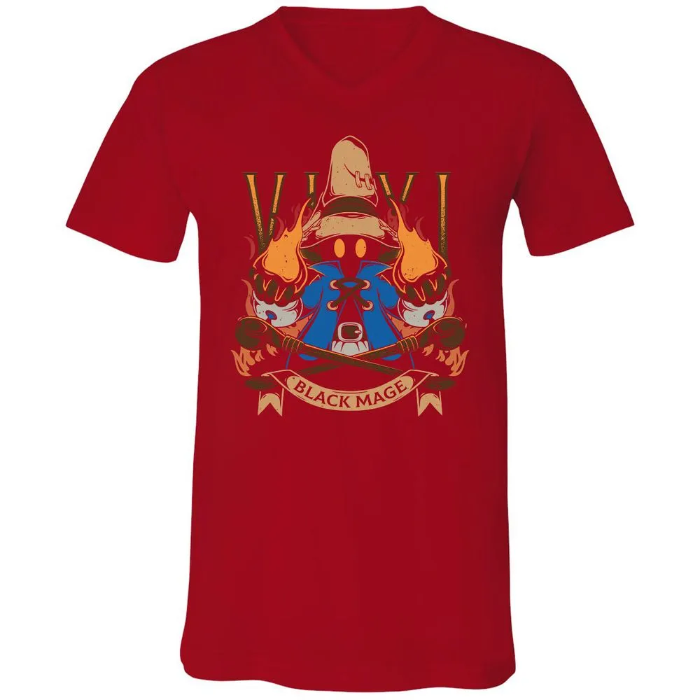 Unisex V-Neck T-Shirt - B7JLPEVA - Red - 3