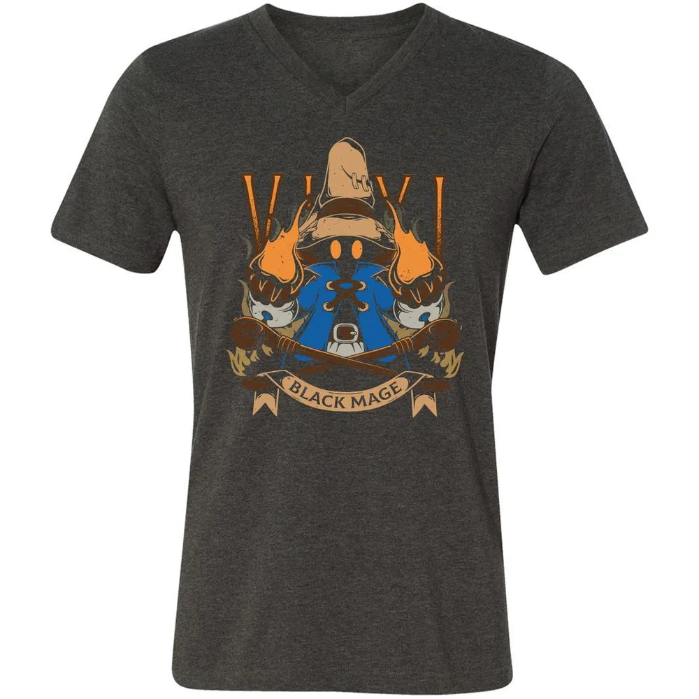 Unisex V-Neck T-Shirt - B7JLPEVA - Dark Grey Heather - 8