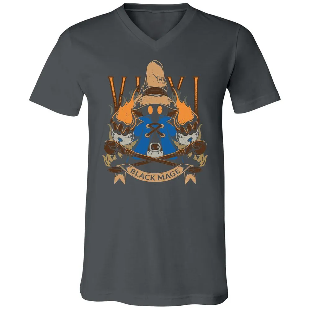 Unisex V-Neck T-Shirt - B7JLPEVA - Asphalt - 12