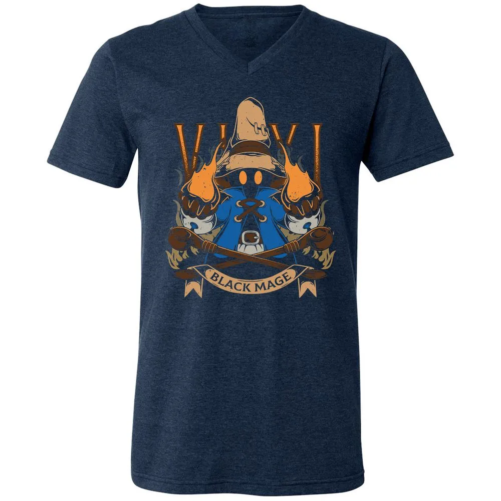 Unisex V-Neck T-Shirt - B7JLPEVA - Heather Navy - 15