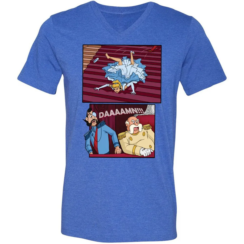 Unisex V-Neck T-Shirt - ZRTJZWB6 - Heather True Royal - 14