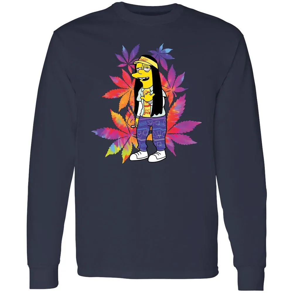 Long Sleeve T-Shirt - 5V6NKQSP - Navy - 2