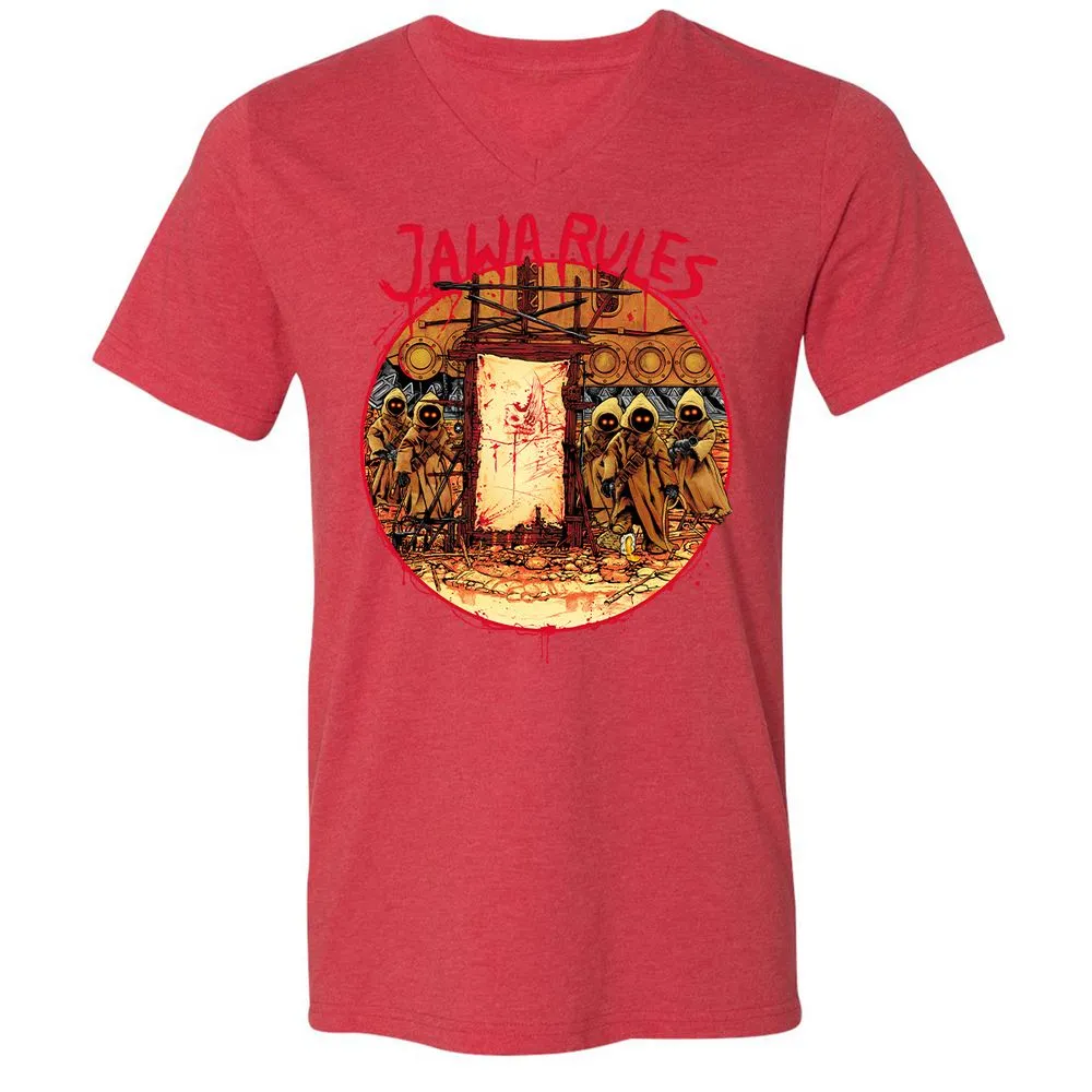 Unisex V-Neck T-Shirt - WBMRSXR2 - Heather Red - 16
