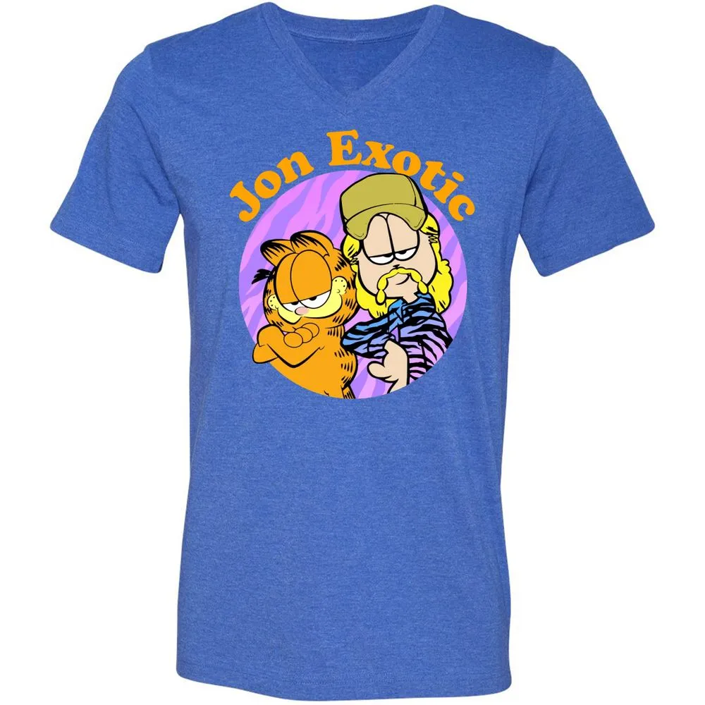 Unisex V-Neck T-Shirt - A4XWUCL1 - Heather True Royal - 14