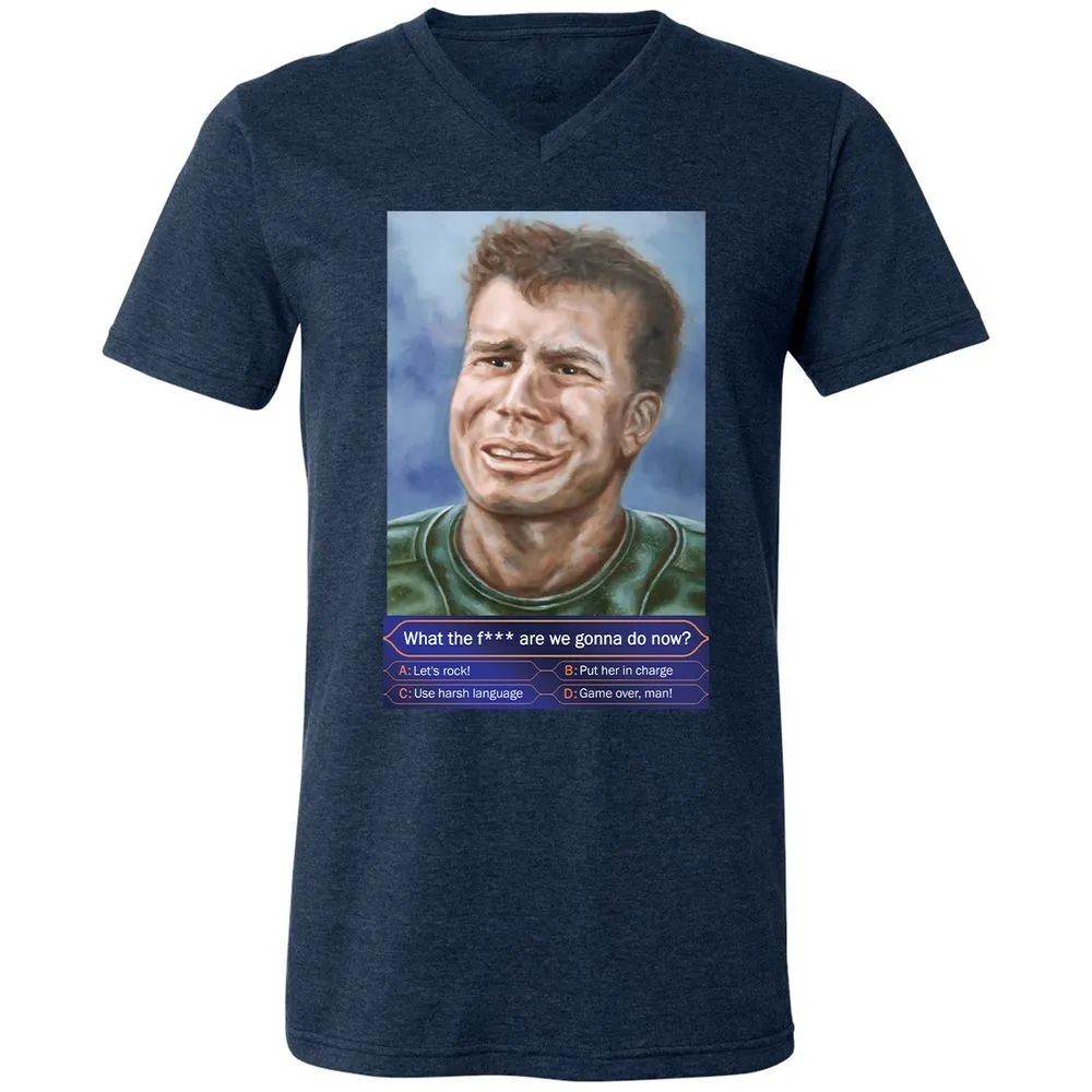 Unisex V-Neck T-Shirt - ZQC59P1V - Heather Navy - 15
