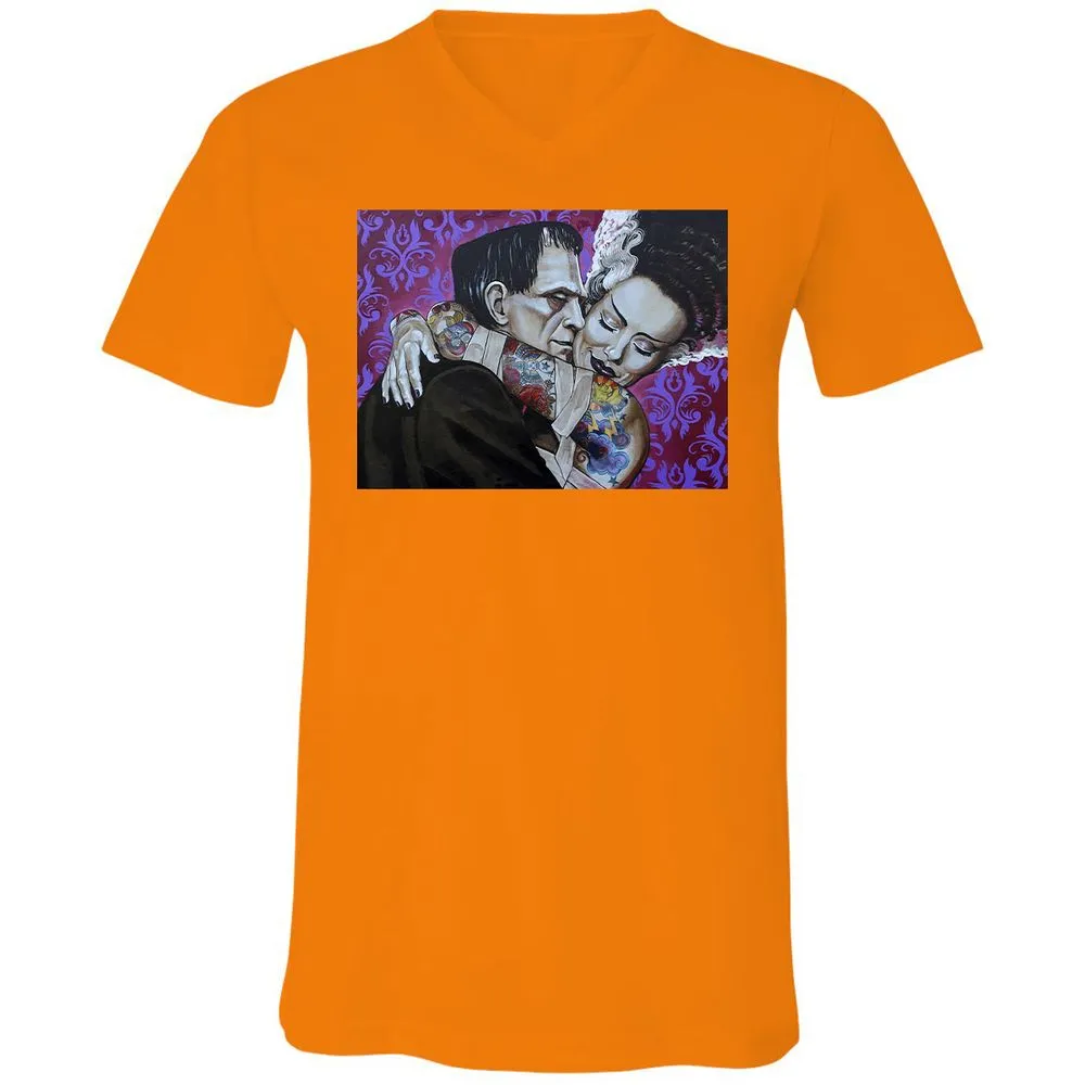 Unisex V-Neck T-Shirt - RCQC123J - Orange - 11