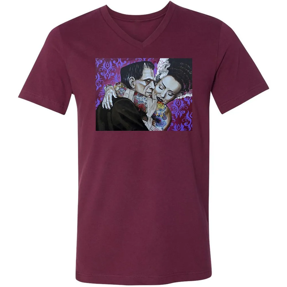 Unisex V-Neck T-Shirt - RCQC123J - Maroon - 6