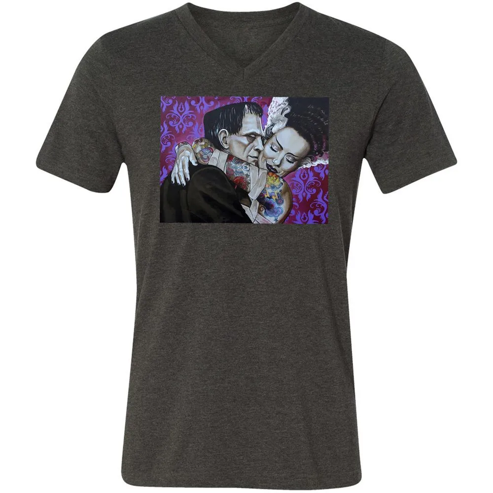 Unisex V-Neck T-Shirt - RCQC123J - Dark Grey Heather - 8