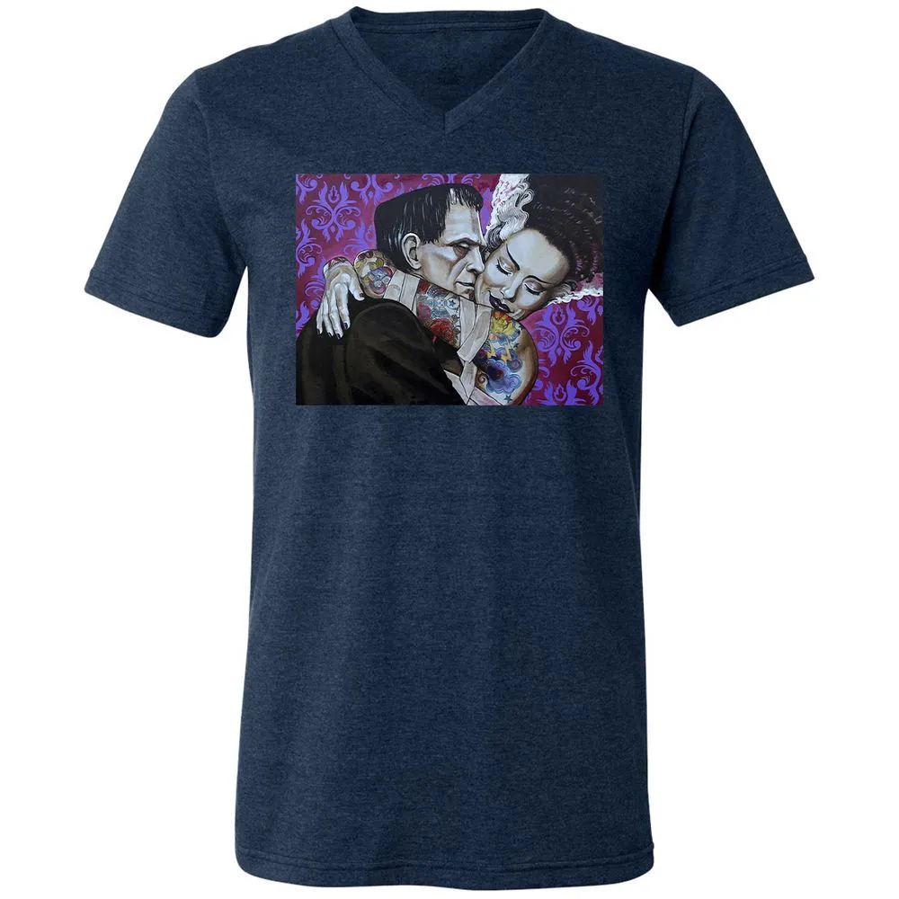 Unisex V-Neck T-Shirt - RCQC123J - Heather Navy - 15