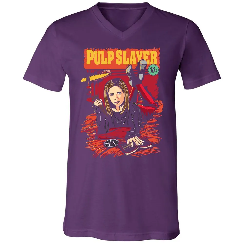 Unisex V-Neck T-Shirt - VH1AD7EJ - Team Purple - 9