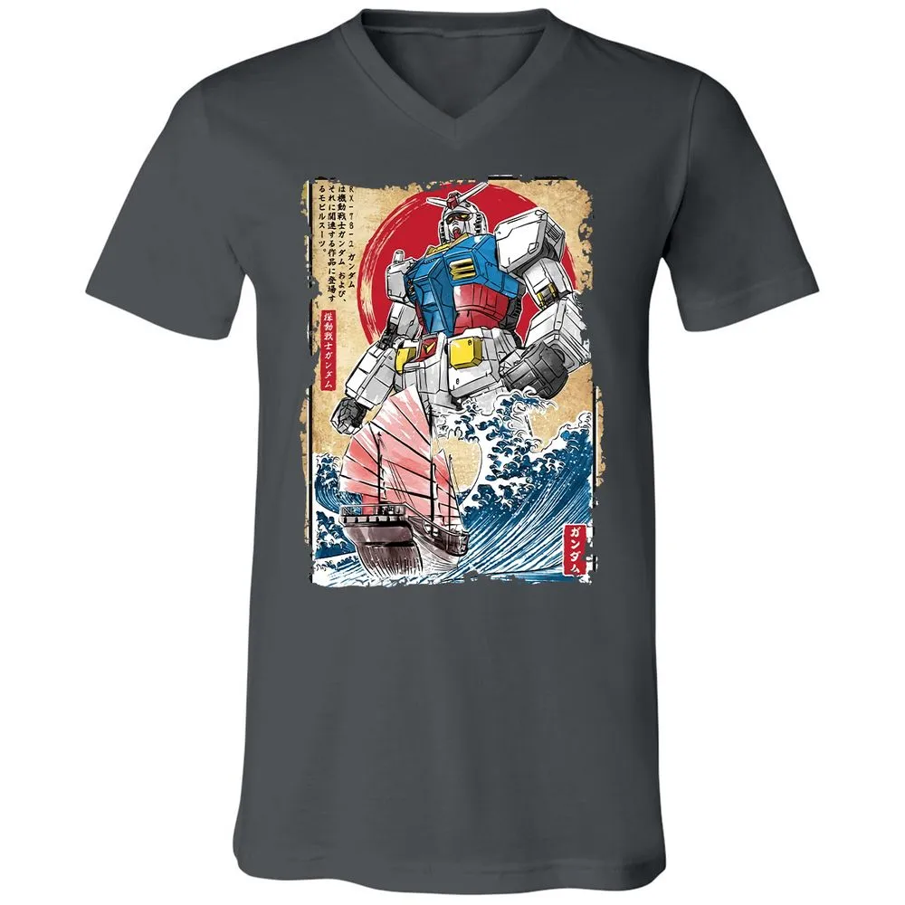 Unisex V-Neck T-Shirt - DMSZZYLK - Asphalt - 12
