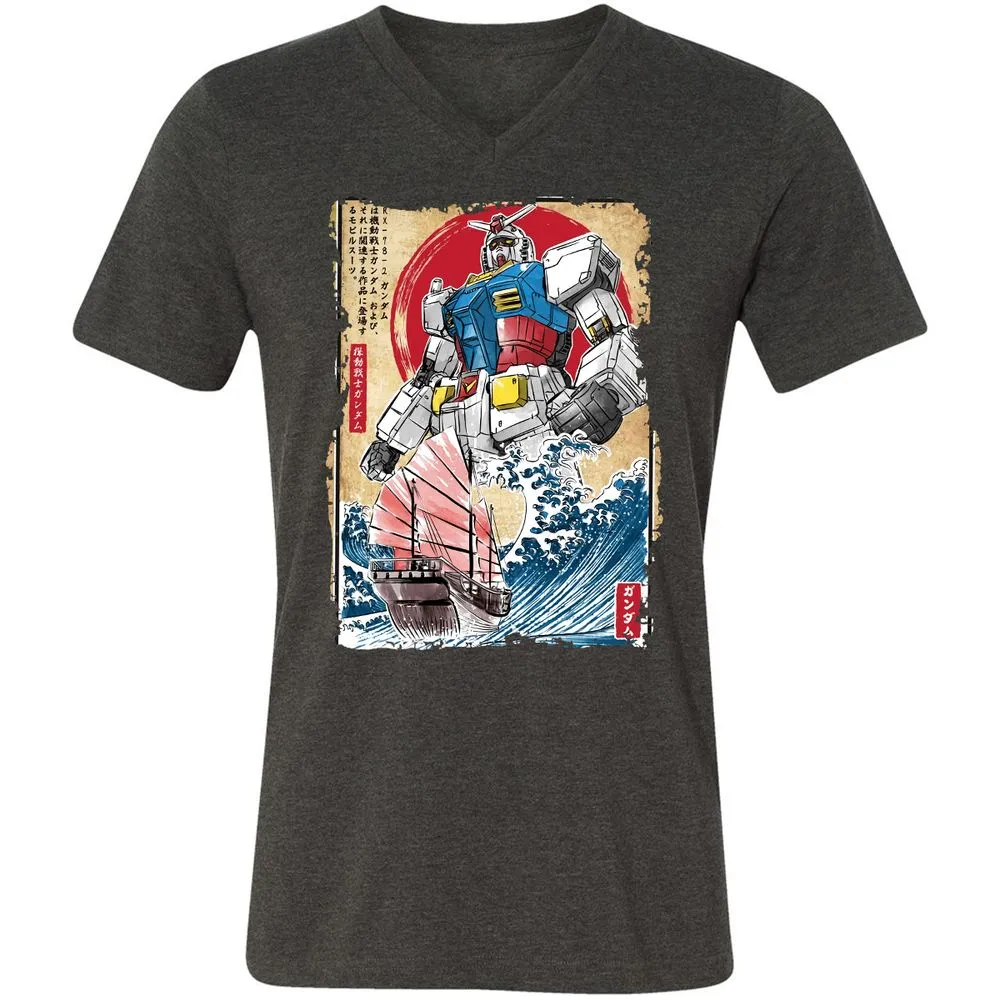 Unisex V-Neck T-Shirt - DMSZZYLK - Dark Grey Heather - 8