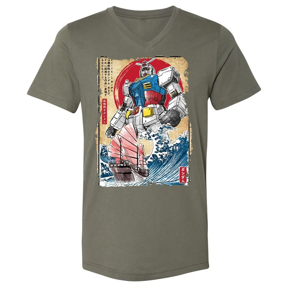 Unisex V-Neck T-Shirt - DMSZZYLK - Military Green - 10