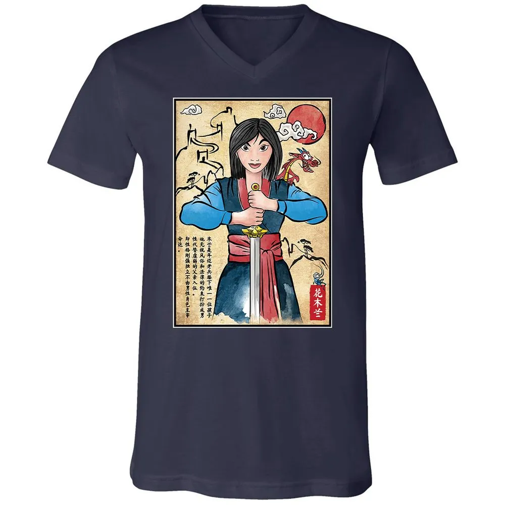 Unisex V-Neck T-Shirt - BWF3TL78 - Navy - 2