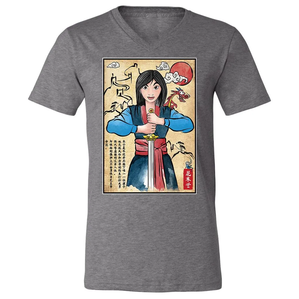 Unisex V-Neck T-Shirt - BWF3TL78 - Deep Heather - 13