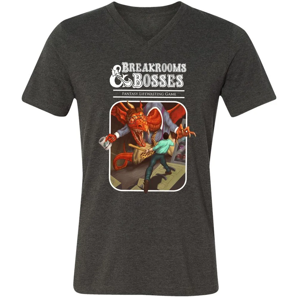 Unisex V-Neck T-Shirt - E9ASHW55 - Dark Grey Heather - 8