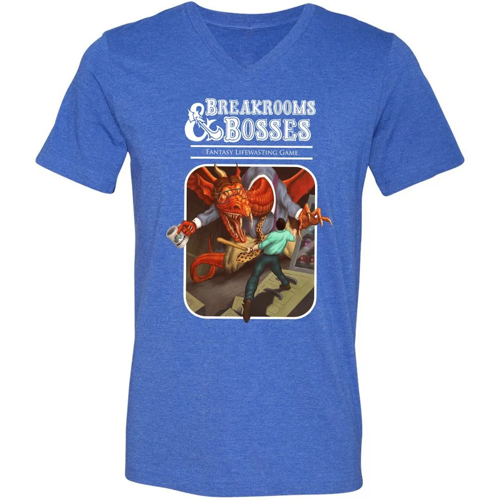 Unisex V-Neck T-Shirt - E9ASHW55 - Heather True Royal - 14