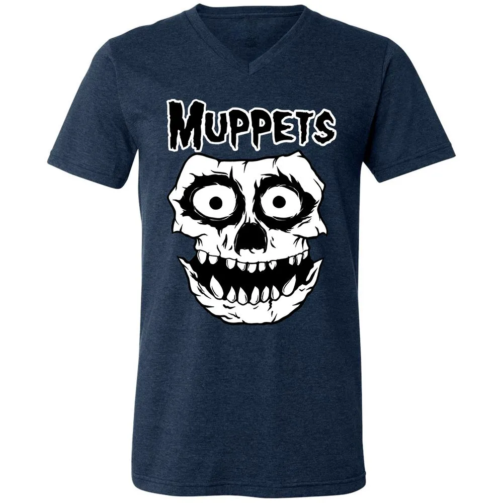 Unisex V-Neck T-Shirt - DCQUZY1C - Heather Navy - 15