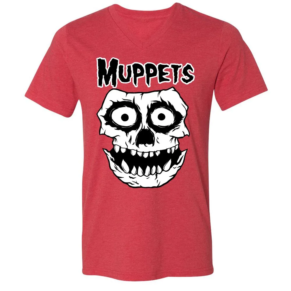 Unisex V-Neck T-Shirt - DCQUZY1C - Heather Red - 16