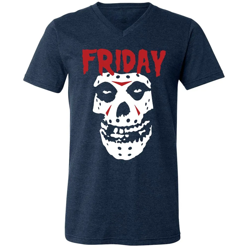 Unisex V-Neck T-Shirt - S3WWMLUY - Heather Navy - 15