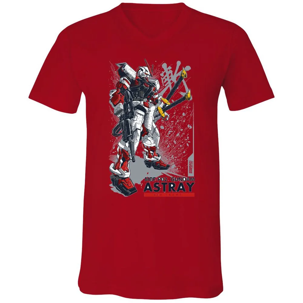 Unisex V-Neck T-Shirt - N2XZRY6U - Red - 3