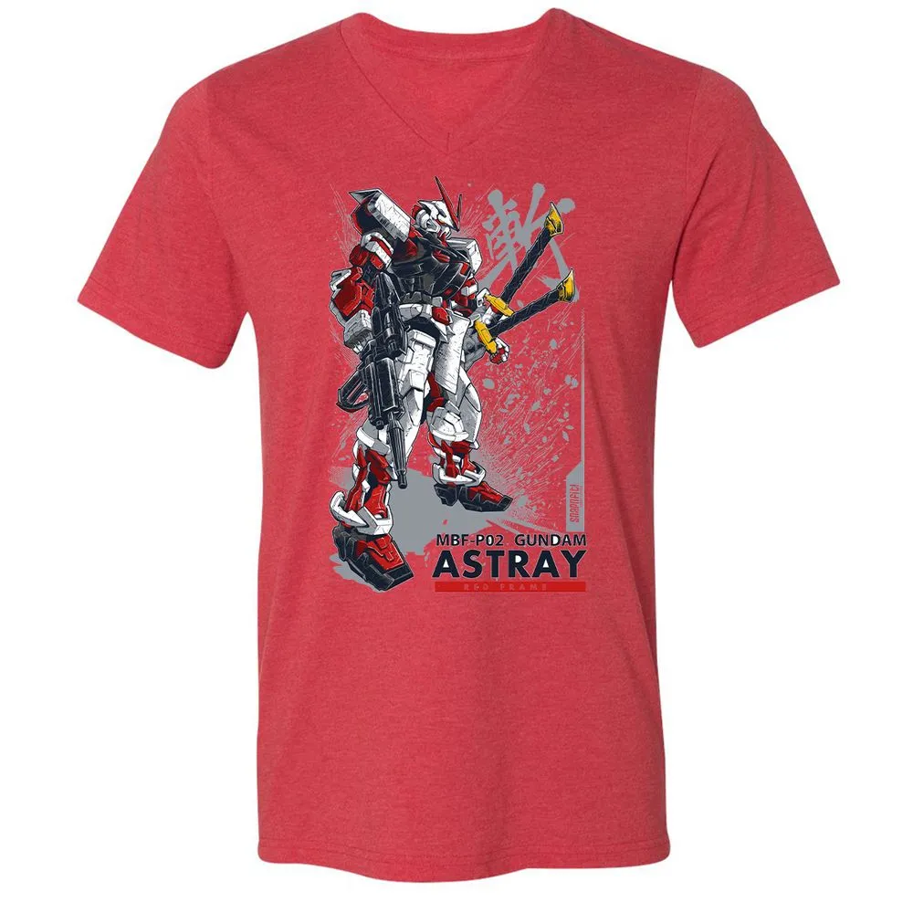 Unisex V-Neck T-Shirt - N2XZRY6U - Heather Red - 16