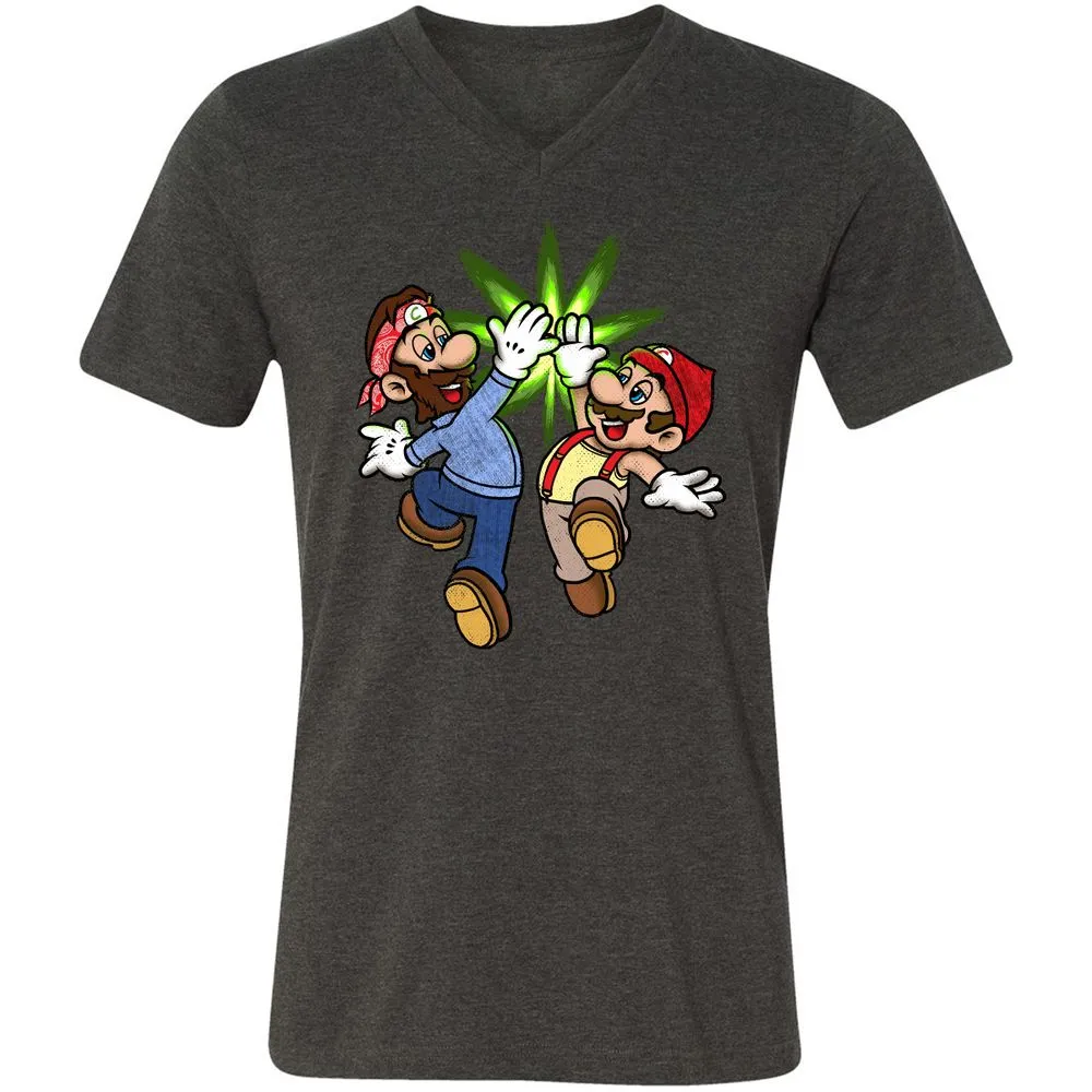 Unisex V-Neck T-Shirt - HKUP1CQE - Dark Grey Heather - 8