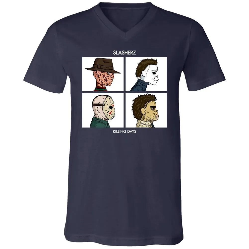Unisex V-Neck T-Shirt - D9KU5CVK - Navy - 2