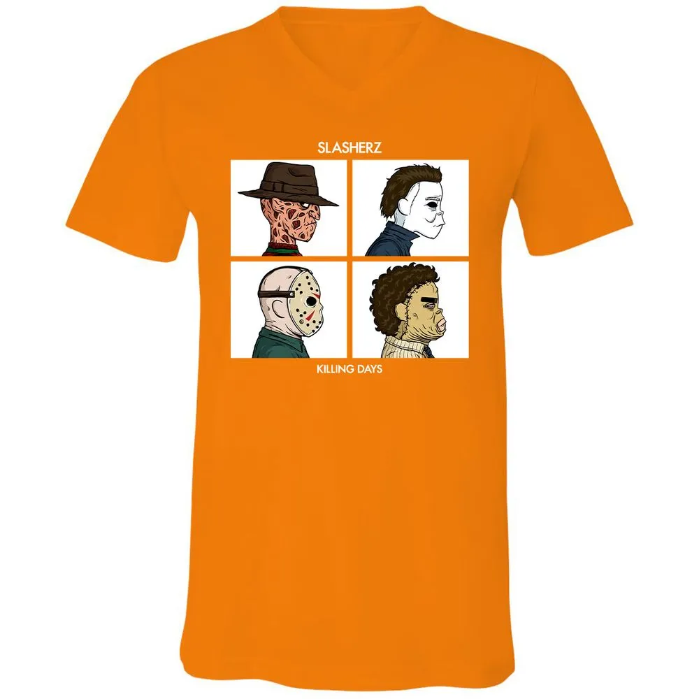 Unisex V-Neck T-Shirt - D9KU5CVK - Orange - 11
