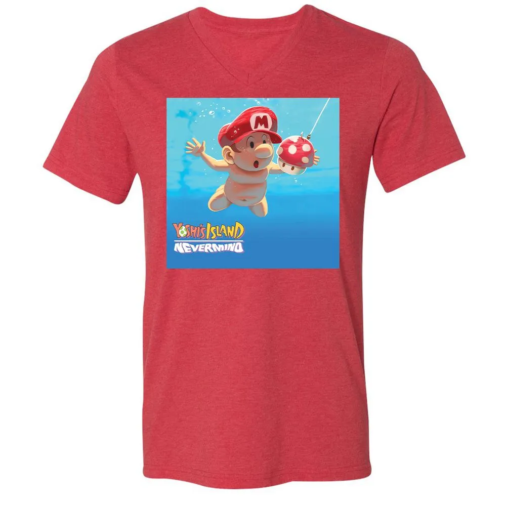 Unisex V-Neck T-Shirt - L7XCG5RH - Heather Red - 16