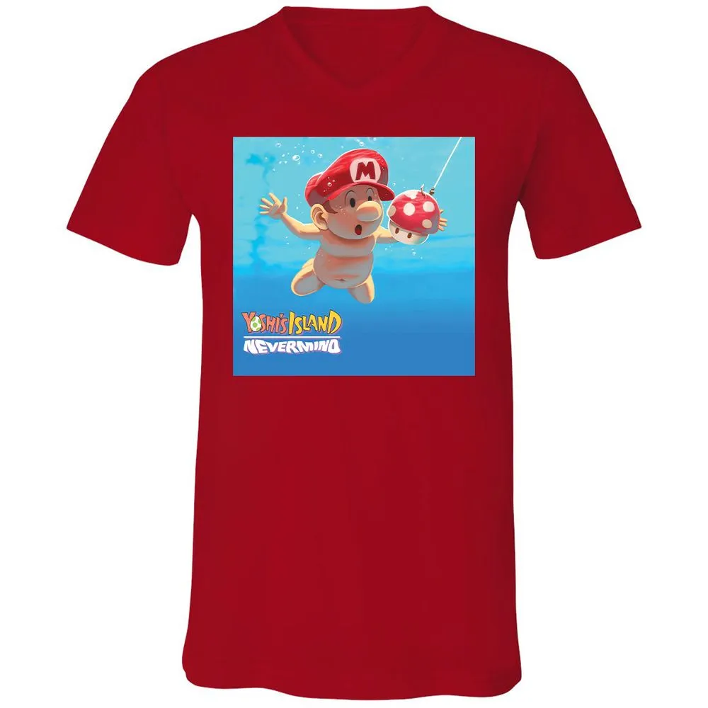 Unisex V-Neck T-Shirt - L7XCG5RH - Red - 3