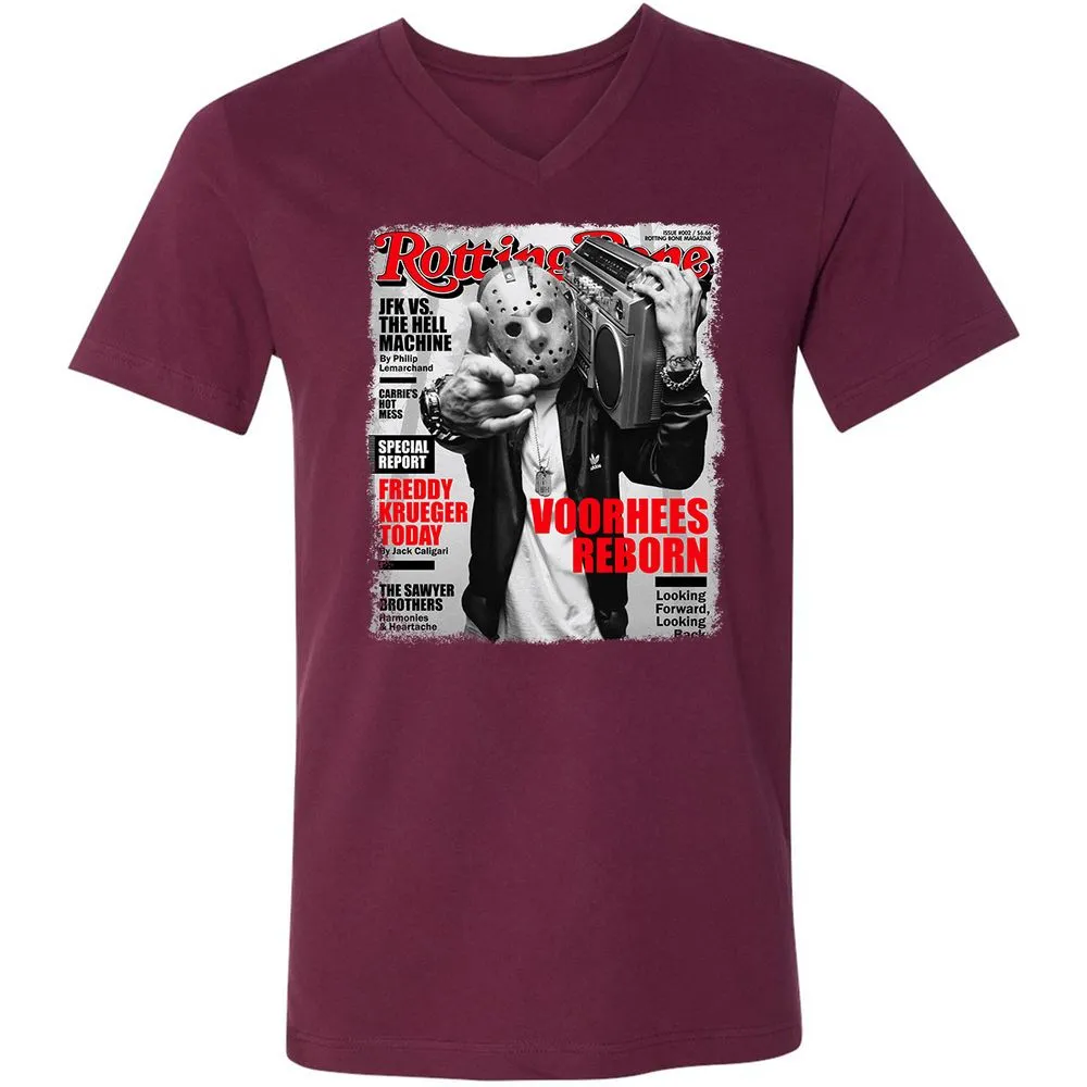 Unisex V-Neck T-Shirt - TPL4MEXV - Maroon - 6