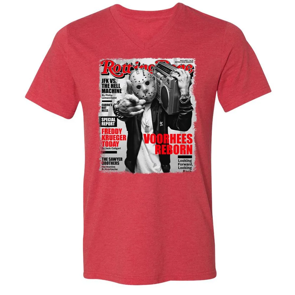 Unisex V-Neck T-Shirt - TPL4MEXV - Heather Red - 16