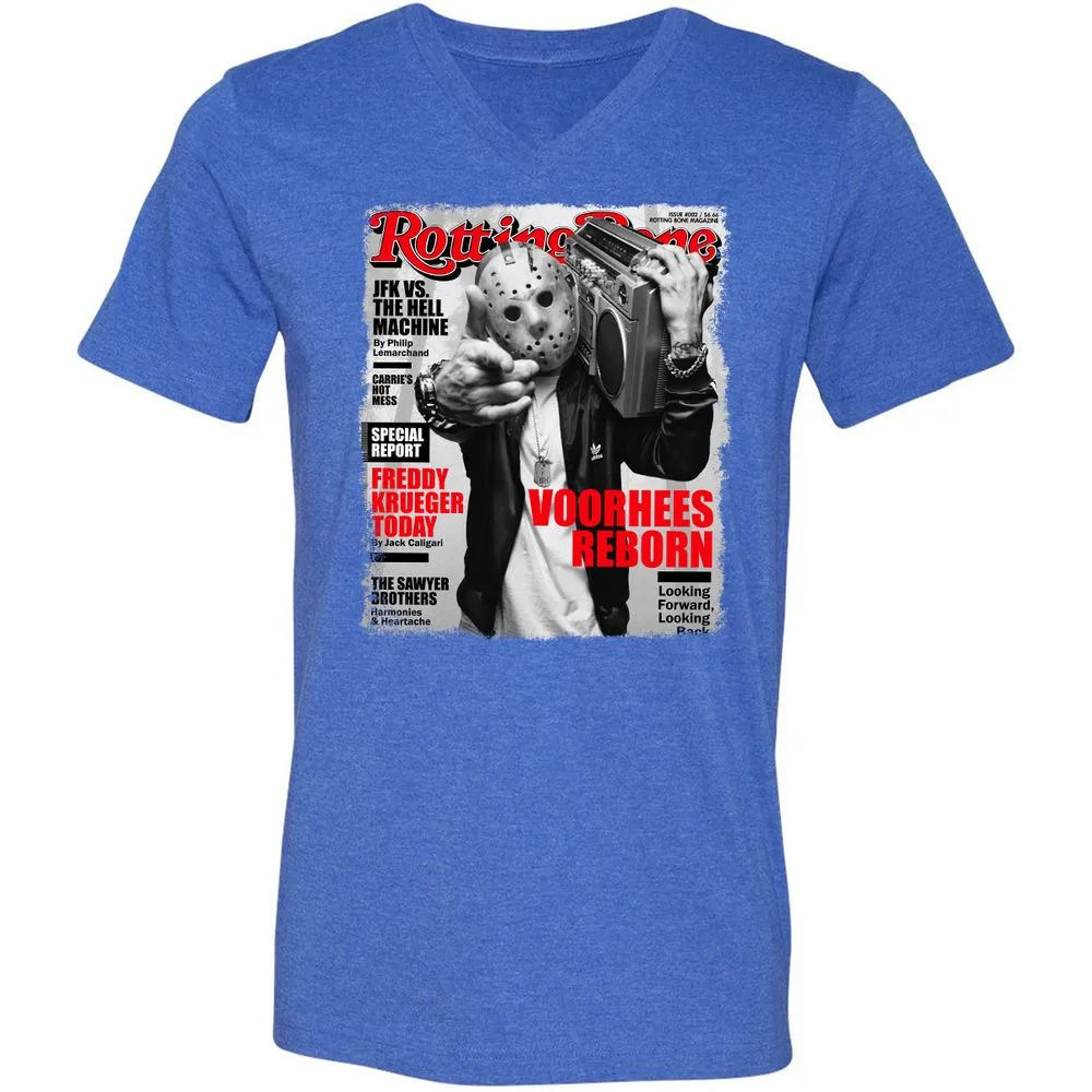 Unisex V-Neck T-Shirt - TPL4MEXV - Heather True Royal - 14