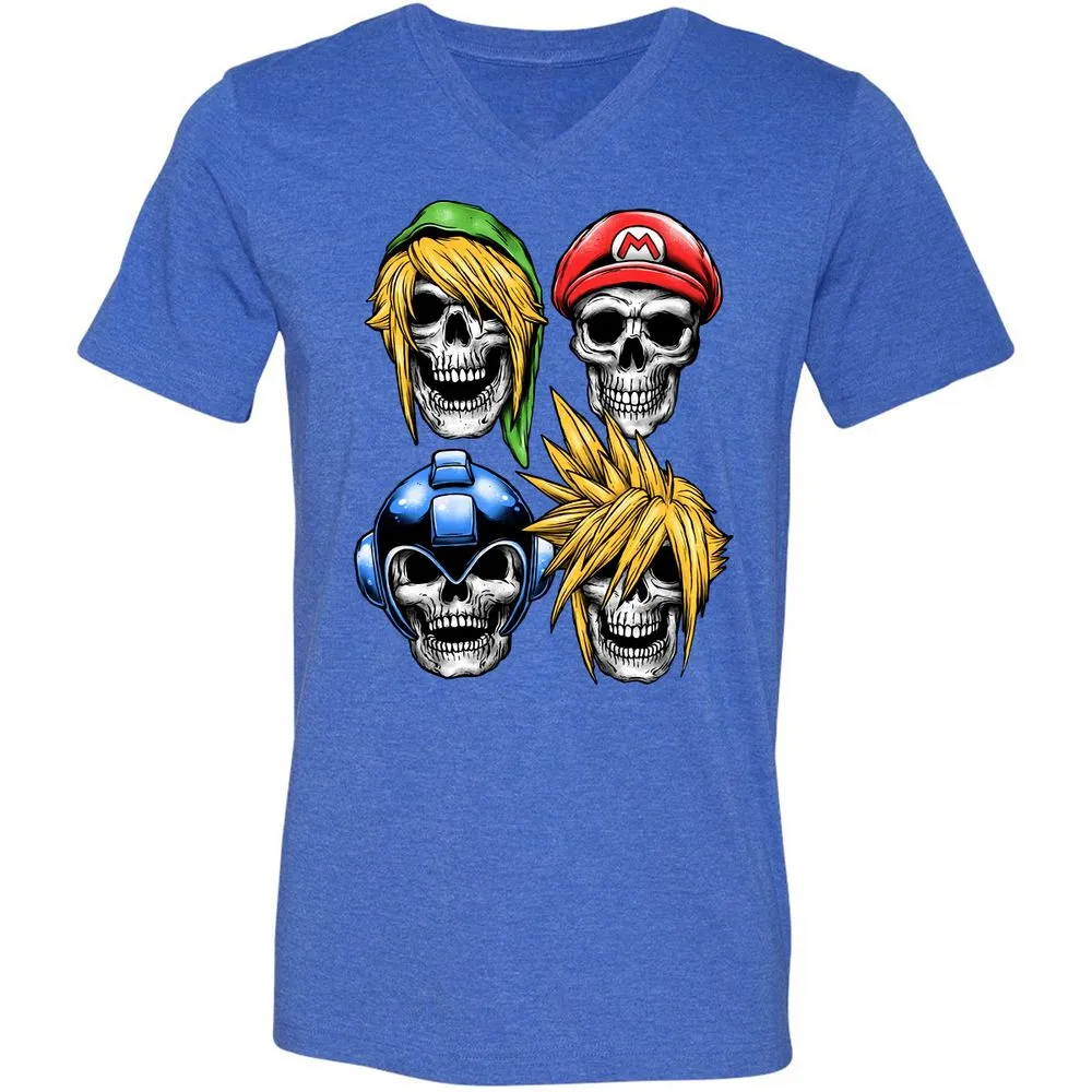 Unisex V-Neck T-Shirt - 5YHMC3LL - Heather True Royal - 14
