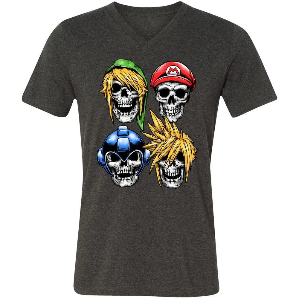 Unisex V-Neck T-Shirt - 5YHMC3LL - Dark Grey Heather - 8