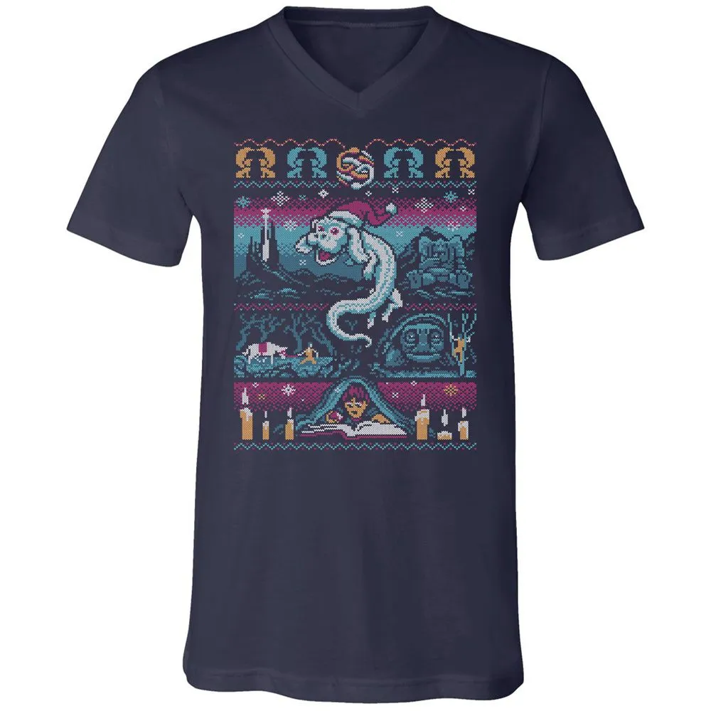 Unisex V-Neck T-Shirt - 9ZKDRY92 - Navy - 2