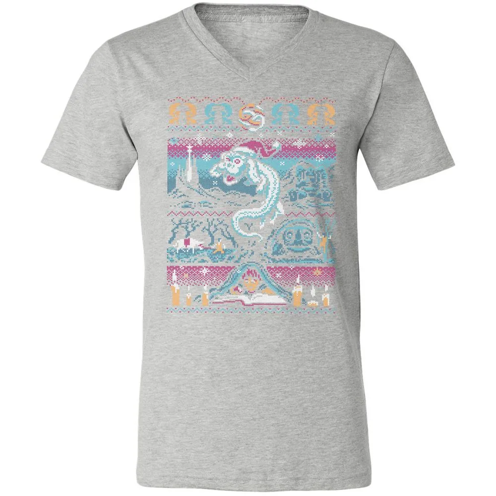 Unisex V-Neck T-Shirt - 9ZKDRY92 - Athletic Heather - 7