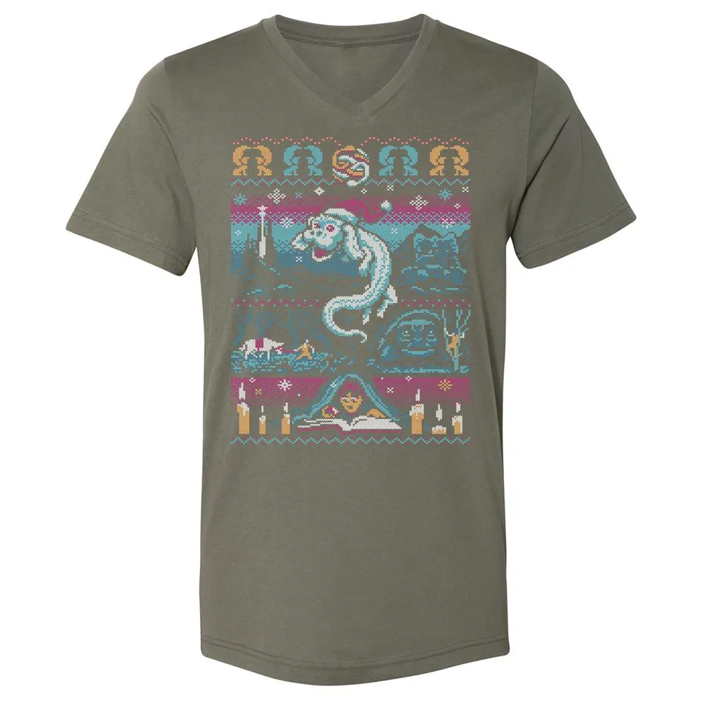 Unisex V-Neck T-Shirt - 9ZKDRY92 - Military Green - 10