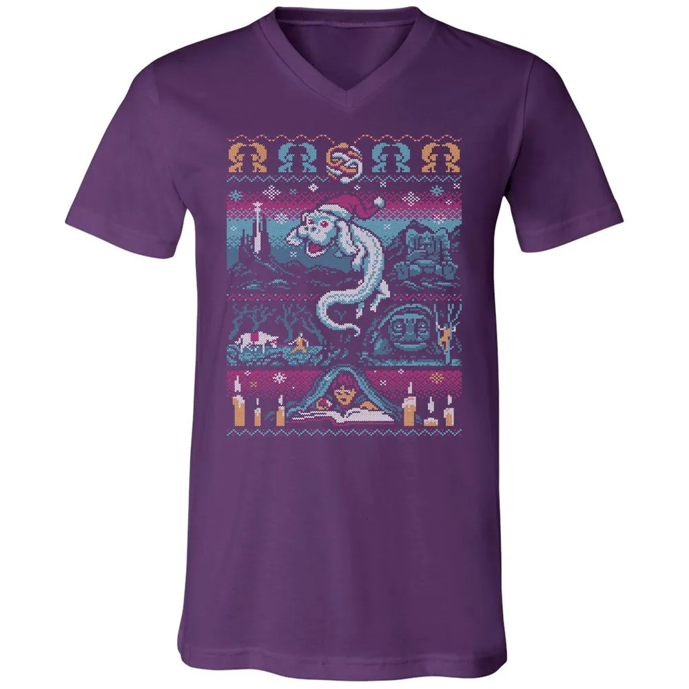 Unisex V-Neck T-Shirt - 9ZKDRY92 - Team Purple - 9