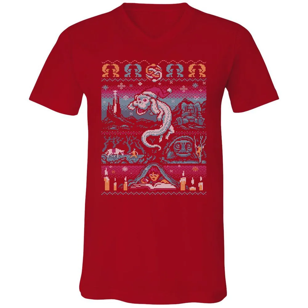 Unisex V-Neck T-Shirt - 9ZKDRY92 - Red - 3