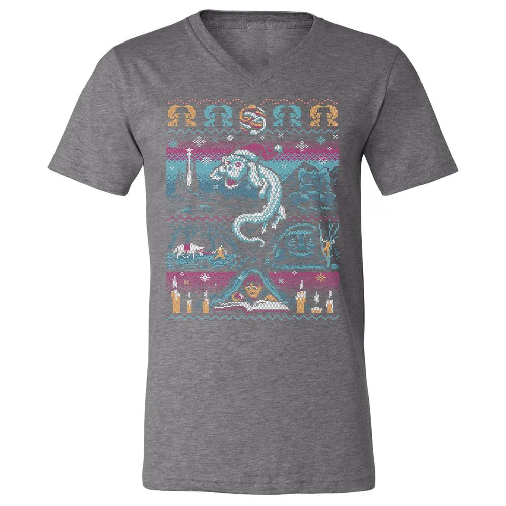 Unisex V-Neck T-Shirt - 9ZKDRY92 - Deep Heather - 13
