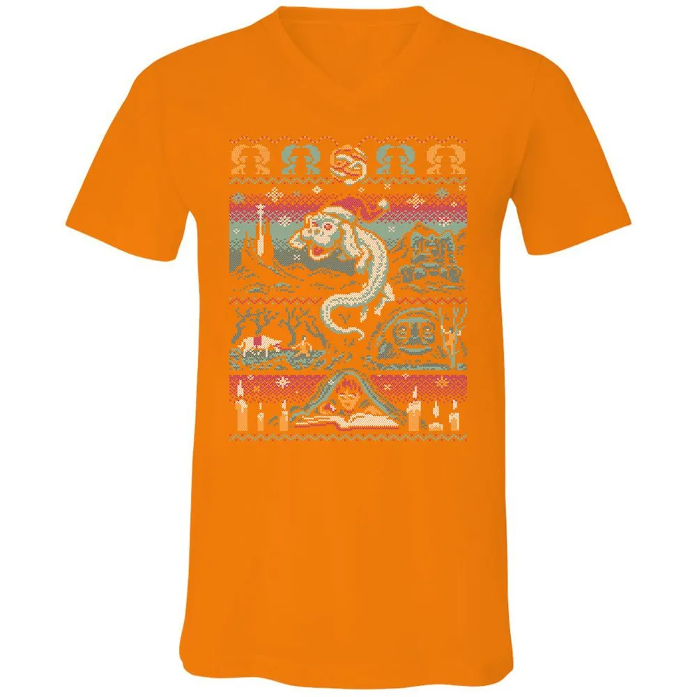 Unisex V-Neck T-Shirt - 9ZKDRY92 - Orange - 11