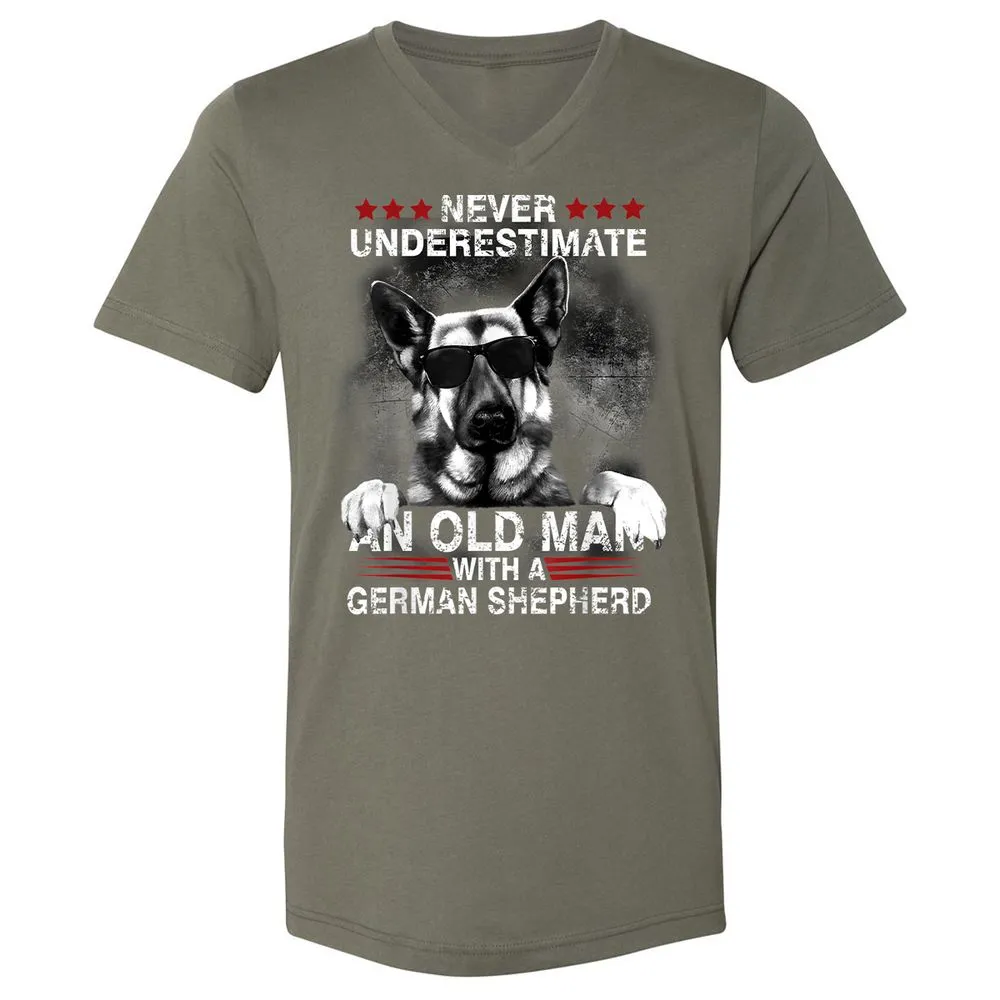 Unisex V-Neck T-Shirt - CRS5KBMZ - Military Green - 10