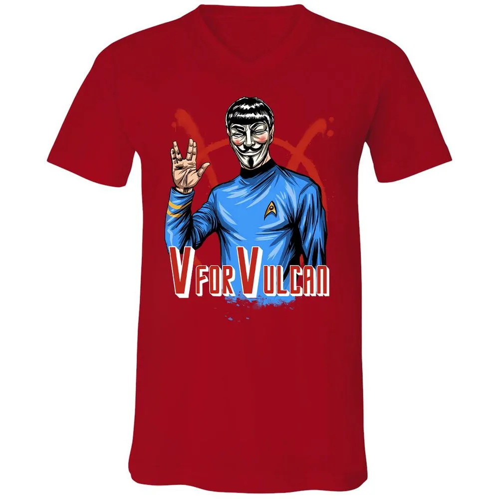 Unisex V-Neck T-Shirt - ZFHQZ5T9 - Red - 3