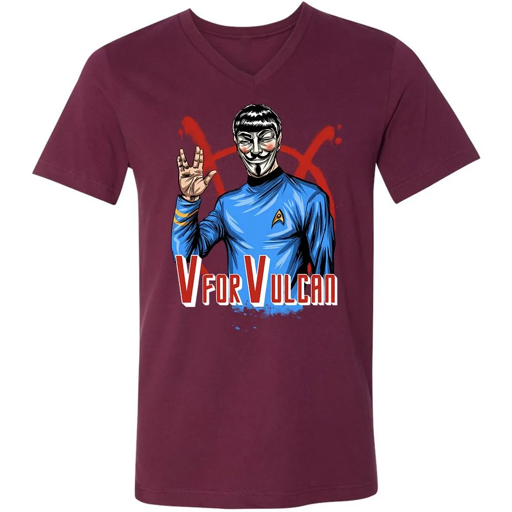 Unisex V-Neck T-Shirt - ZFHQZ5T9 - Maroon - 6